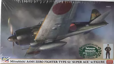 1/48 HASEGAWA Mitsubishi A6M5 ZERO FIGHTER Type52 'SUPER ACE' W/FIGURE #07497 • $49.99