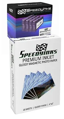 SpeedyInks Glossy Inkjet Magnetic Photo Paper - 4  X 6  - 10 Sheets • $8.99