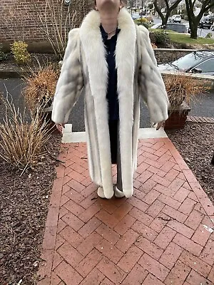 Cross Mink Coat With Fox Trim • $699