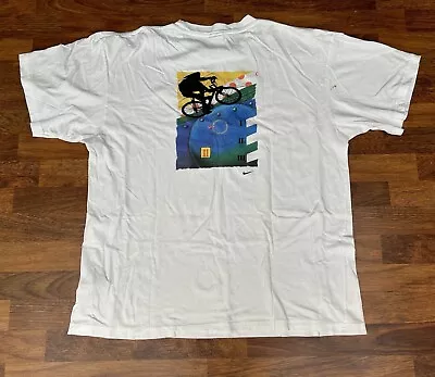 Vintage 1999 Nike Le Tour De France Marathon Graphic T-shirt Size XL • $42.50