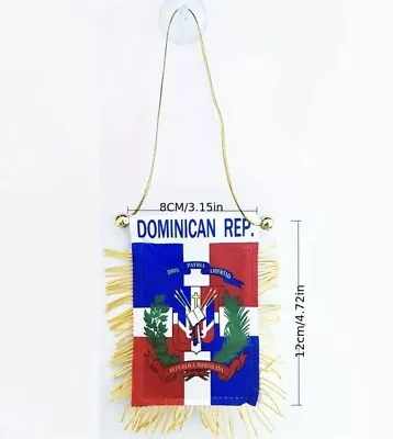 Dominican Republic MINI BANNER FLAG CAR WINDOW MIRROR HANGING DR • $5.50