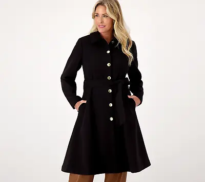 Girl With Curves Classic A-Line Coat Black NEW Size XL • $35