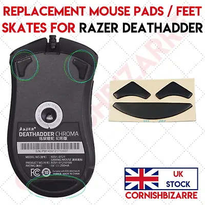 £4.99 • Buy For Razer Deathadder Black Replacement Mouse Pads / Feet / Skate - Uk Stock