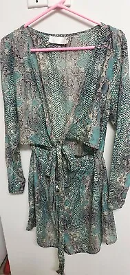 Zimmerman SZ 2 Turquoise Multi Playsuit Romper. Tie Up Bust.   • $55