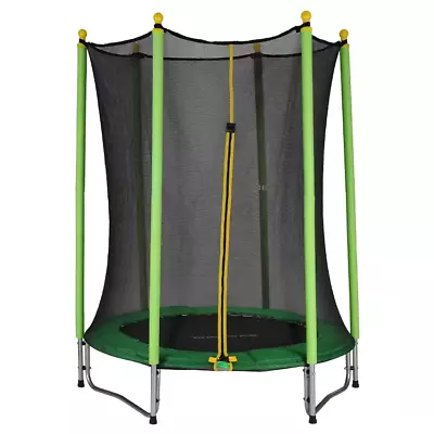 4.5FT Trampoline For Kids Junior Trampolines Toys In & Outdoor Safety Enclosure • £75.95