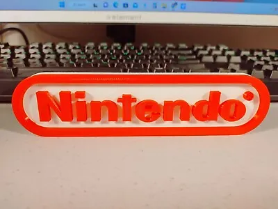 Nintendo Logo Sign - 3D Printed - 3 SIZES - Desk & Shelf Art Wall Decoration • $18.99