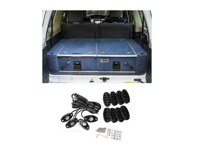 $417.95 • Buy Titan 900mm Rear Drawer System Storage Ute SUV Wagon + 4x LED Rock Light Kit 4WD