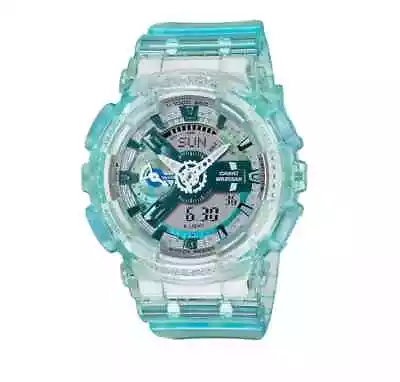 Casio G-Shock Analog-Digital Women Light Blue Skeleton Watch GMAS110VW-2A • $145