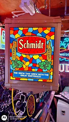 Vintage 1970’s Schmidt Beer Rotating Motion Sign- SEE VIDEO AWESOME SHAPE WORKS! • $525