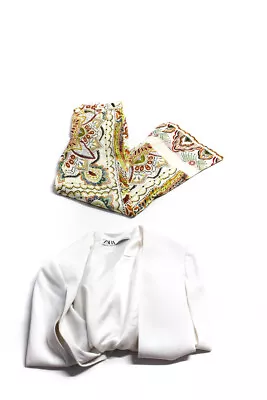 Zara Womens Pants White Open Front Cap Blazer Size XS Lot 2 • $40.81