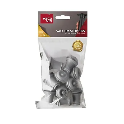 Vacu Vin Wine Saver Vacuum Stoppers Set Of 2 6 Or 10 - Grey  • £21.99