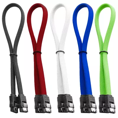 $7.95 • Buy SATA 3 III Data Cable 6gbps Sleeved Braided Nylon SSD HDD DVD Drive Adapter Lead