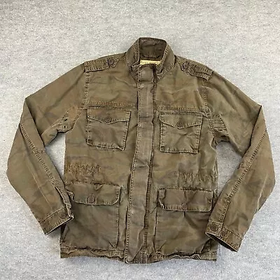 Lucky Brand Military Field Jacket Mens Medium Cargo Camo Utility Coat Vtg • $33.88