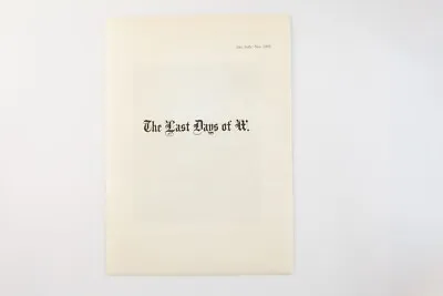 $140 • Buy Alec Soth / The Last Days Of W. Original - 1st Edition - 2008