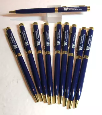 LOT Of 10 Metal/GT Ballpoint Pens Imprinted University Of Washington-Gift Pouch • $13.49