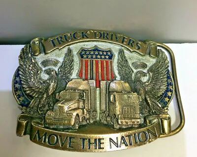 Vintage Belt Buckle   Truck Drivers Move The Nation   • $18