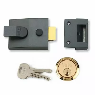 Yale Automatic Deadlocking Nightlatch Dark Metallic Finish/Brass P-89-DMG-PB-60 • £26.99