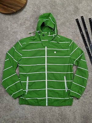 Ecko Unltd Hooded Jacket Mens L Green Stripe Full Zip Urban Surf & Turf Coat • $9.99