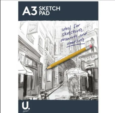 £5.99 • Buy A3 A4 Sketch Pad Book White Paper Artist Sketching Drawing Doodling Art Craft UK