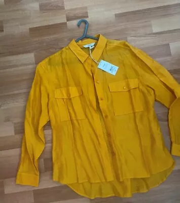 Next Ladies Mustard Yellow Shirt/Blouse Size 10 VGC • £10