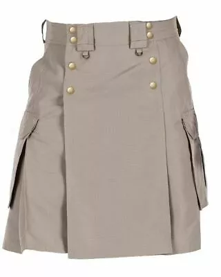 Stylish Utility Fashion Tactical Duty Kilt Khaki Kilts For Men Size 28  To 50  • $113.69
