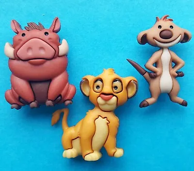£4.95 • Buy THE LION KING Craft Buttons Disney Simba Timon Pumbaa Safari Novelty Dress It Up