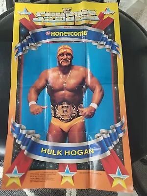 1989 Hulk Hogan WWF Honeycomb Cereal 11x18 Wrestling Poster • $25