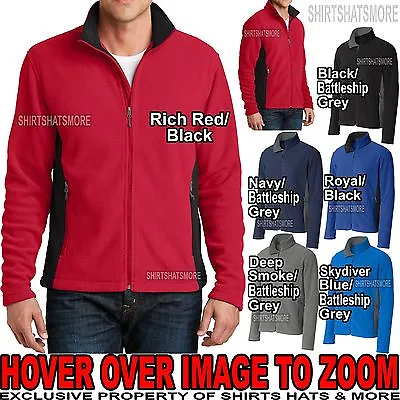 Mens Jacket Soft Two Tone Warm Polar Fleece With Pockets S-XL 2XL 3XL 4XL NEW • $33.99