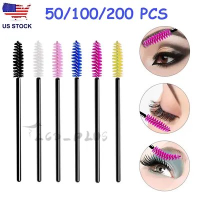 Disposable Eyelash Brush Mascara Wands Applicator Eyebrow Brush Makeup Tool US • $7.15