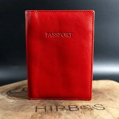 Visconti Leather Passport Cover Holder Sleeve With Card Holder Red • $22.99