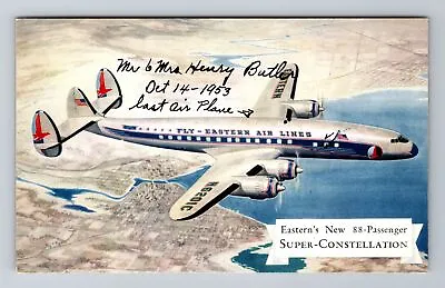 Super Constellation Airplane Transportation Antique Vintage Souvenir Postcard • $7.99