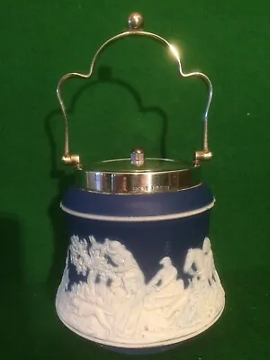 Vintage Adams Jasper Ware Portland Blue Covered Sugar Pot • £29.50