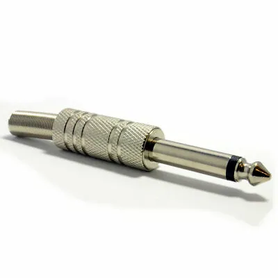 Mono Jack Plug 6.3mm 6.35mm 1/4 Inch Metal  High Quality First Class Post  • £2.85