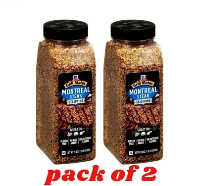 2 PACK McCormick Grill Mates Montreal Steak Seasoning 29oz - FREE SHIPPING • $28.22