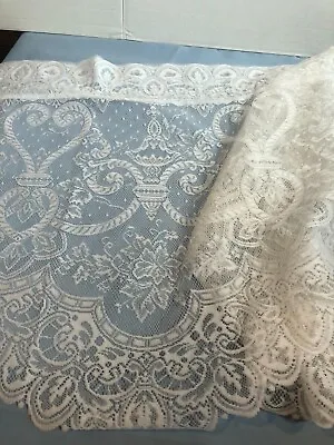 VINTAGE Victorian Valance White Lace Curtain 62  X 23.5  #F54 • $19.94