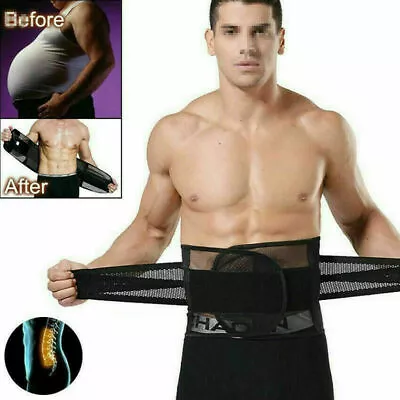 Men's Waist Trainer Body Shaper Tummy Control Belt Belly Fat Burner Slim Corset • £5.89