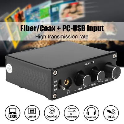 Douk Audio Q3 DAC Digital To Analog Converter Decoder USB/Coax/Opt Headphone Amp • £39.07