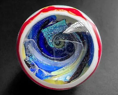 Greg Hoglin 1.3  2003 Flame Vortex Handblown Boro Lampwork Art Glass Marble • $150
