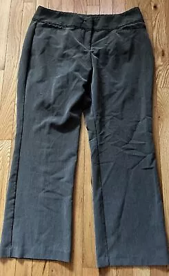 ELLE Pants Womens 16 Solid Gray Bootcut Trouser  Zip Cotton Blend • $8.99