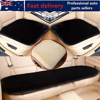 Sheepskin Car Seat Covers Winter Warm Fur Front Seat Bottom Cushion Universal AU • $18.04