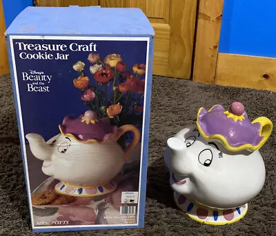 1994 Treasure Craft MRS. POTTS Tea Pot 10  Cookie Jar Disney Beauty And Beast • $45