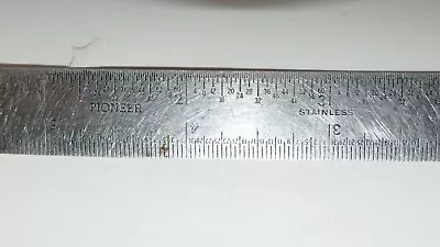 Vintage Pioneer Metal 6 Inch Machinist Ruler Scale Decimal Equivalent Chart USA • $16.99