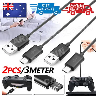 $6.45 • Buy 2x Charger Charging Cable Cord Sync USB Power For PS4 PLAYSTATION 4 CONTROLLER
