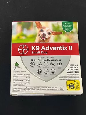 K9 Advantix II Small Dogs 4-10 Lbs Repels And Kills Fleas Ticks  2 Doses • $24.99