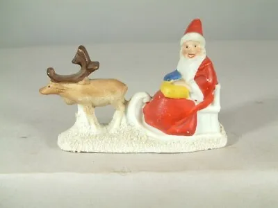 Hertwig Antique German Snow Baby Santa On Sleigh W/ Reindeer Bisque 3.24 X 2.25  • $105