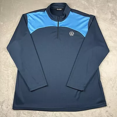 Volkswagon 1/4 Zip Pullover Long Sleeve Mens 2XL Blue Performance Jacket Racing • $29.99