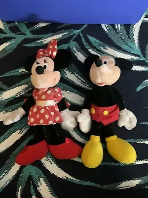 Vintage 1990’s Disney Applause Mickey And Minnie Mouse Large 18” Plush • $2