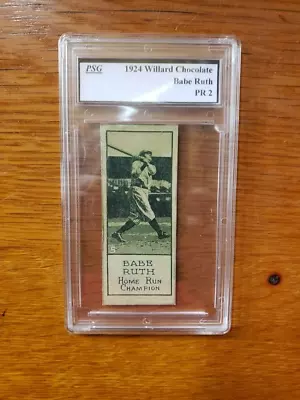 Babe Ruth 1924 Baseball Card PR2 Custom Reprint Card Willard Chocolate Promo  • $30