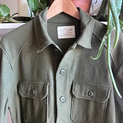US ARMY ~ Men's Sz M ~ Vintage Cold Weather Field Shirt ~ OG 108 ~ Wool Nylon ~ • $30
