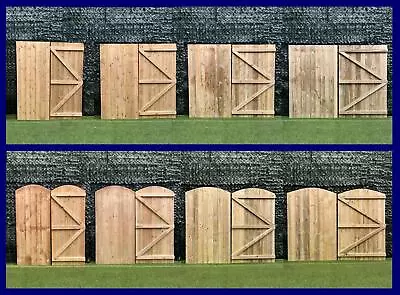 Premier Semi Braced Tongue & Groove Garden Gate Flat Or Arched 4 Sizes (SECONDS) • £65